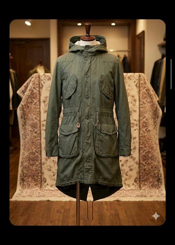 Haki Kamuflaj Uzun Kemerli Parka - Görsel 3