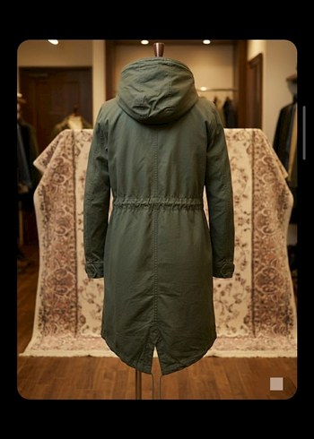 Haki Kamuflaj Uzun Kemerli Parka - Görsel 4