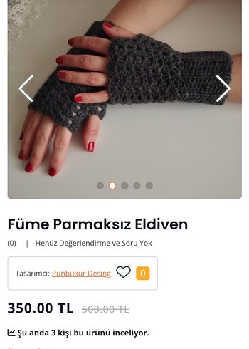 Bohem Tarz Gri Bej Örgü Eldiven - Görsel 4