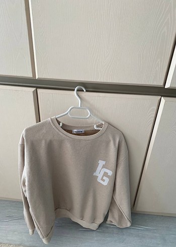 Bej Rahat Kesim Kadın Sweatshirt - Görsel 2