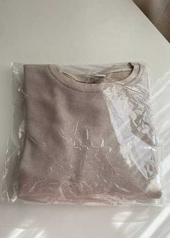 Bej Rahat Kesim Kadın Sweatshirt - Görsel 4