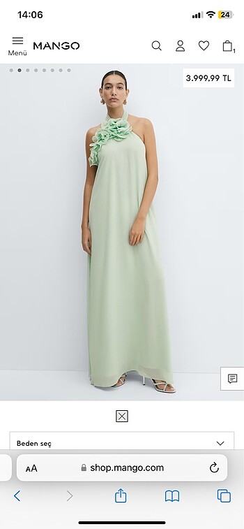 Mango sırtı açık halter elbise