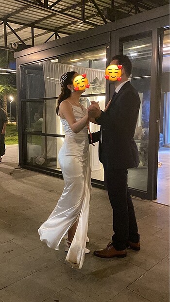 Diğer Saten beyaz nişan nikah söz elbise