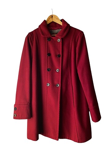 Zara Bordo (Vişne) Kaşe Kaban (XL - 42 Beden)