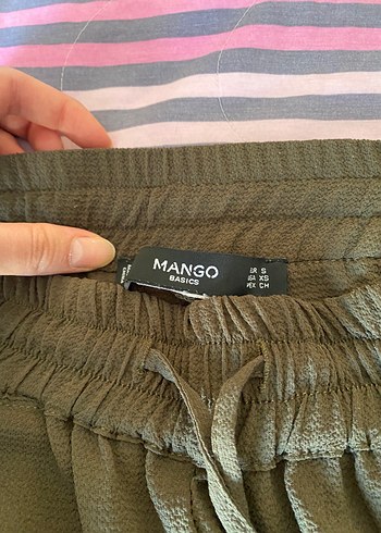 Mango Haki Renkli Beli Kuşaklı Kadın Kumaş Pantolon