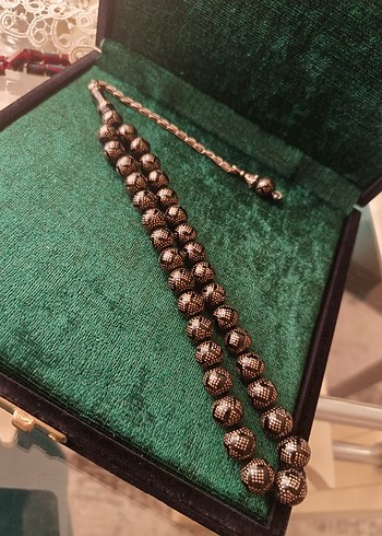 Erkek Vintage Altın Renk Tesbih Seti - Görsel 15