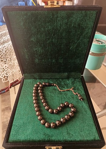 Erkek Vintage Altın Renk Tesbih Seti - Görsel 16