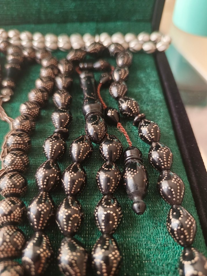 Erkek Vintage Altın Renk Tesbih Seti - Görsel 3