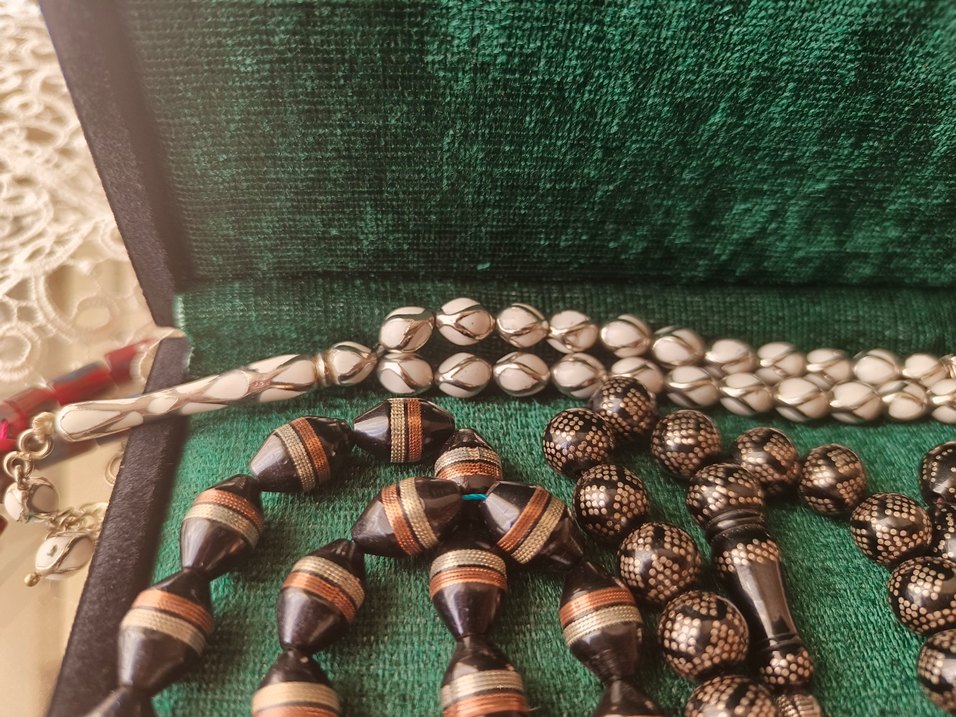 Erkek Vintage Altın Renk Tesbih Seti - Görsel 2