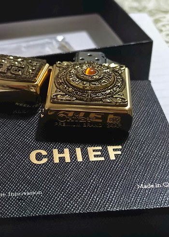 chief Altın Renkli İşlemeli Çakmak - Görsel 5