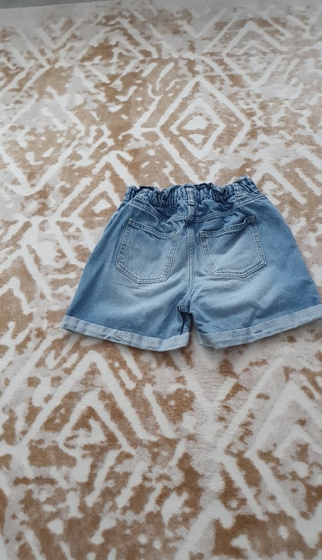 kız çocuk Mavi Denim Mini Şort - Görsel 2