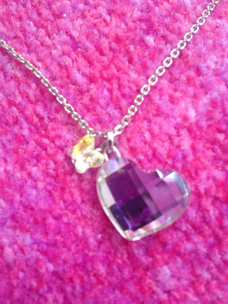 swarovski Mor kalpli kolye