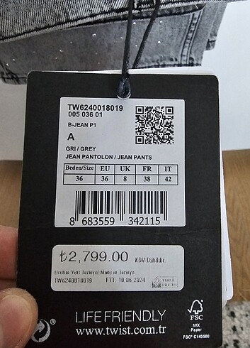 İpekyol Twist taşlı çok şık kot.