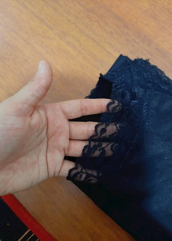 Dantel Detaylı Siyah şal - Görsel 2