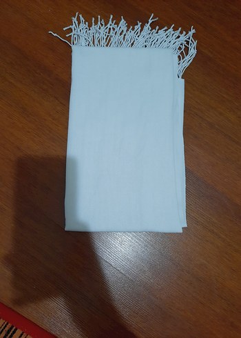 Beyaz Kadın Drapeli Şal - Görsel 3