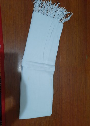 Beyaz Kadın Drapeli Şal - Görsel 2