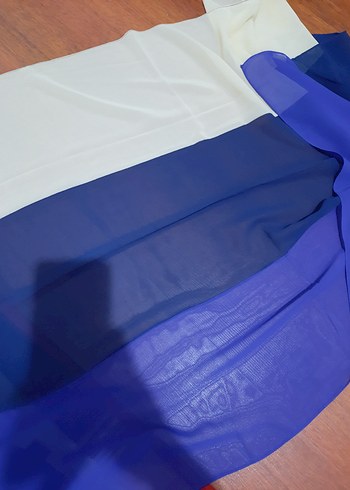 Mavi Drapeli Kadın Şal - Görsel 2