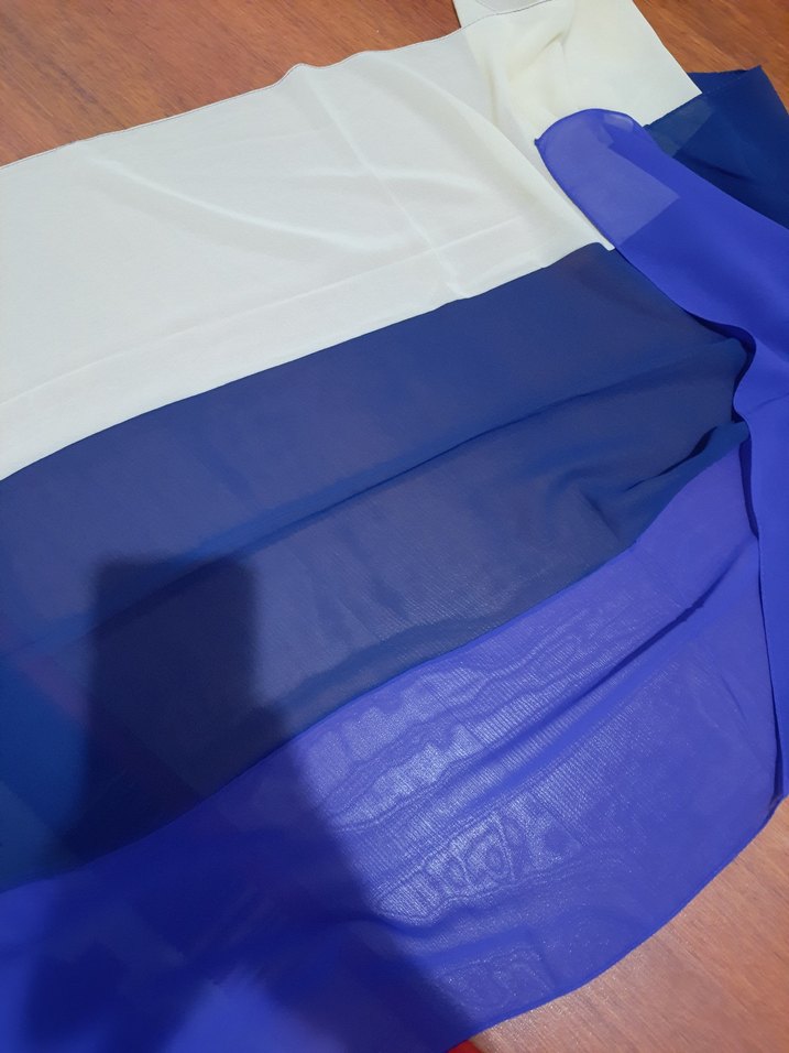 Mavi Drapeli Kadın Şal - Görsel 2