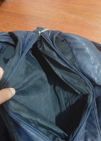 Mavi Deri Kadın Omuz Çantası - Görsel 6