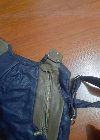 Mavi Deri Kadın Omuz Çantası - Görsel 3