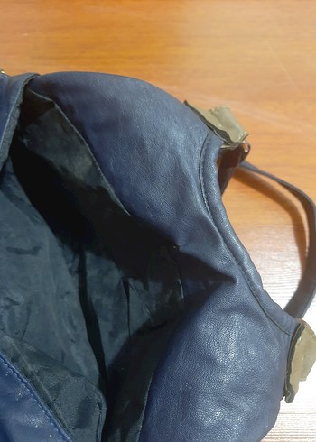 Mavi Deri Kadın Omuz Çantası - Görsel 7