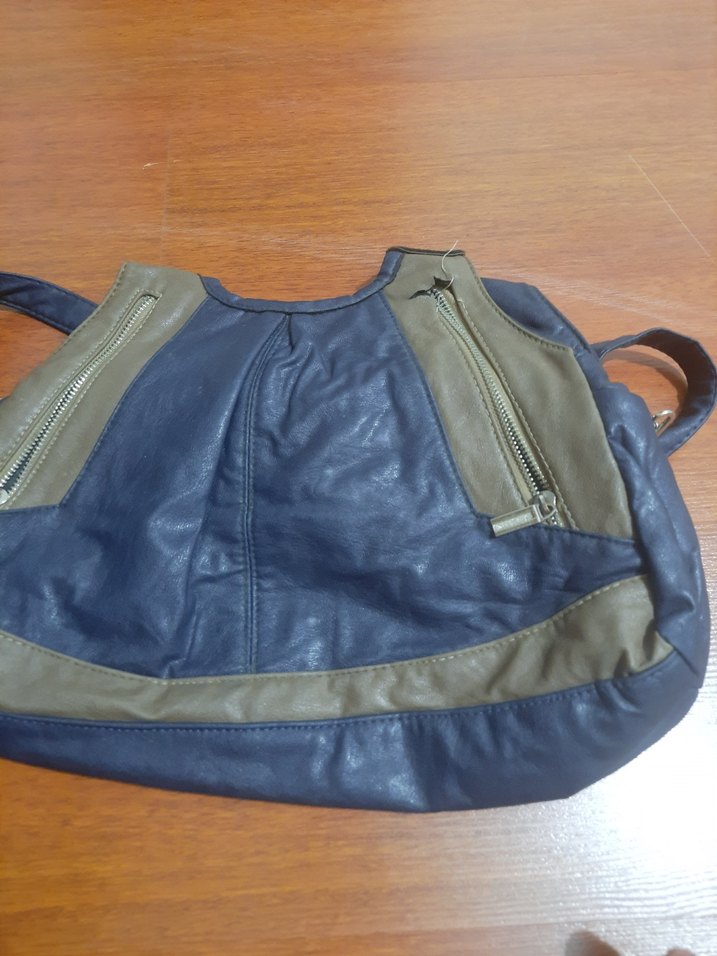 Mavi Deri Kadın Omuz Çantası - Görsel 4