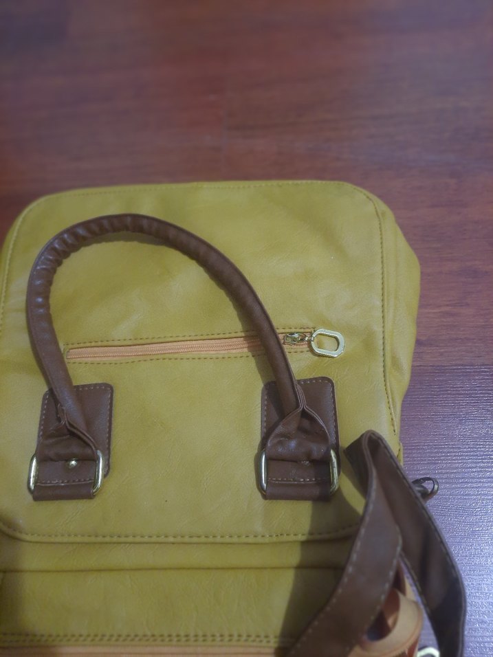 Kilitli Kahverengi Deri Kadın Çanta - Görsel 2