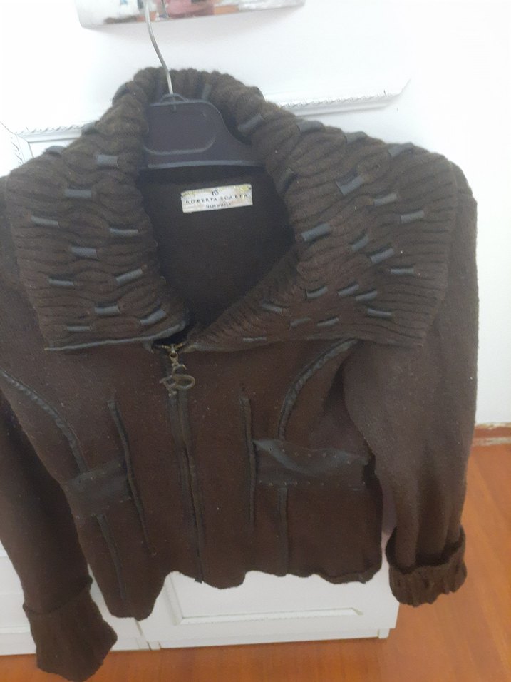 Kahverengi Süet Balıkçı Yaka Triko Kadın Kazak - Görsel 3