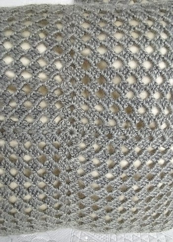 Gri Örgü Desenli Modern Dekoratif Yastık - Görsel 3