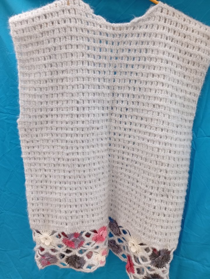 El Örgüsü Bohem Gri&renkli çiçek desenli Kadın Yelek - Görsel 4