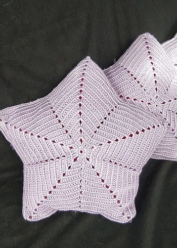 Açıklamayı okuyun lütfen. Örgü Yıldız Şekilli kırlent Yastıklar - Görsel 4