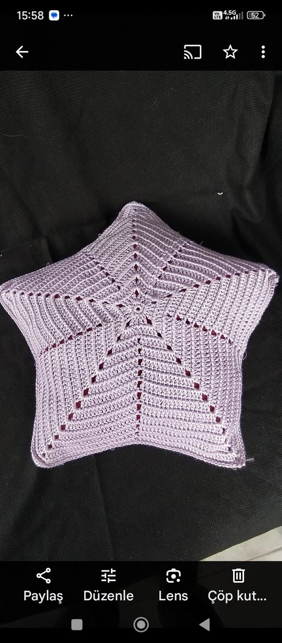 Açıklamayı okuyun lütfen. Örgü Yıldız Şekilli kırlent Yastıklar - Görsel 5