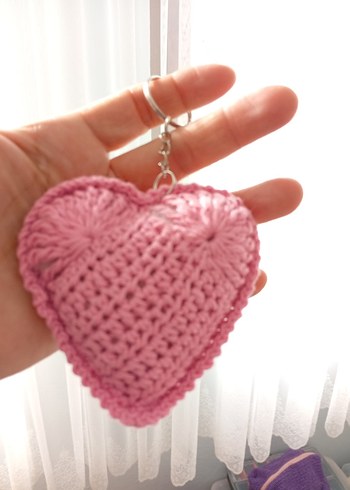 Lütfen açıklamayı okuyun. Renkli Örgü kalp şeklinde Anahtarlık - Görsel 11