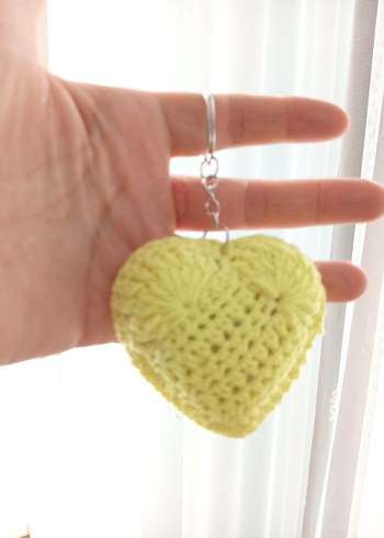 Lütfen açıklamayı okuyun. Renkli Örgü kalp şeklinde Anahtarlık - Görsel 8
