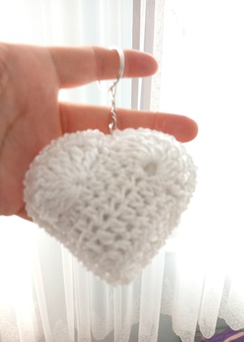 Lütfen açıklamayı okuyun. Renkli Örgü kalp şeklinde Anahtarlık - Görsel 9