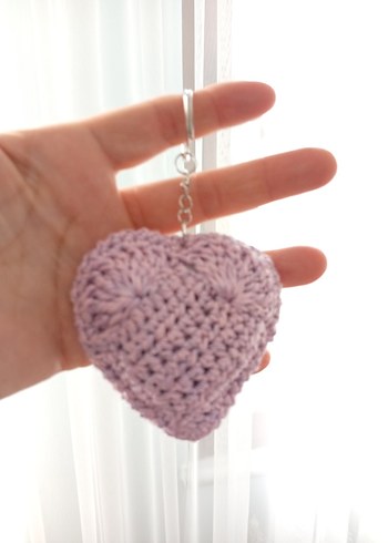 Lütfen açıklamayı okuyun. Renkli Örgü kalp şeklinde Anahtarlık - Görsel 7