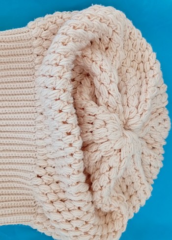 Bej Örgü Kadın Bere - Görsel 4