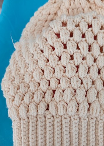 Bej Örgü Kadın Bere - Görsel 2