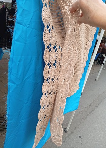 Bej Örgü Kadın Panço/yelek - Görsel 4