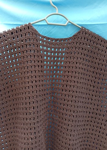 Siyah, Renkli Motif Detaylı El Örgüsü Bohem Yelek - Görsel 5