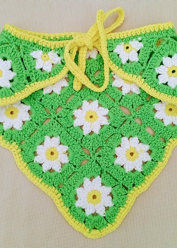 Papatya desenli trend bandana - Görsel 6