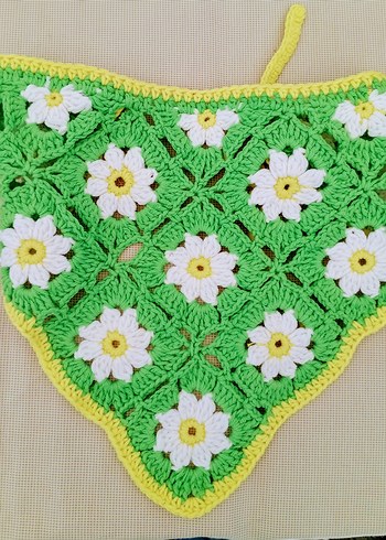 Papatya desenli trend bandana - Görsel 5