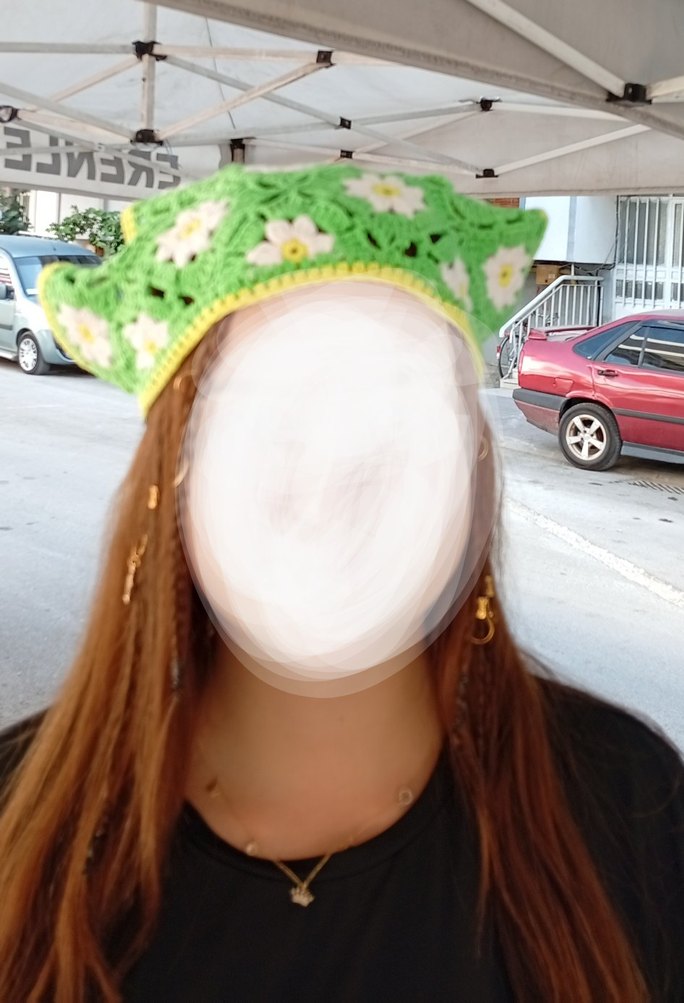 Papatya desenli trend bandana - Görsel 3