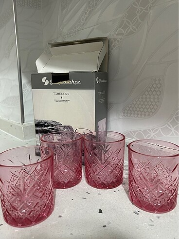 Paşabahçe timeless pembe meşrubat bardağı