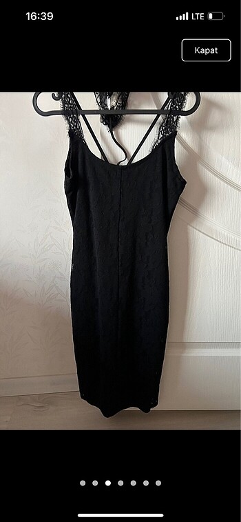 American Vintage Siyah dantelli elbise