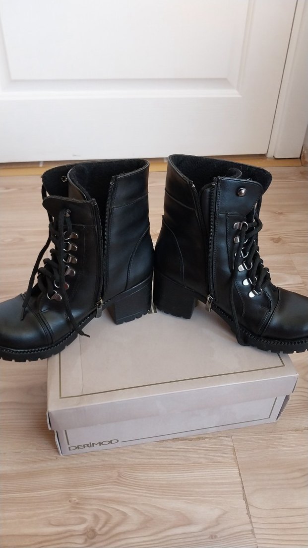 #bot #kadın #kışlık #deri #tarz #siyah - Görsel 3