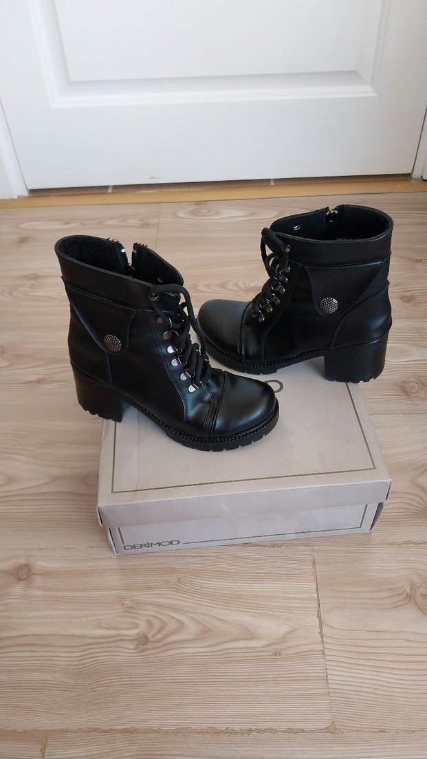 #bot #kadın #kışlık #deri #tarz #siyah - Görsel 4