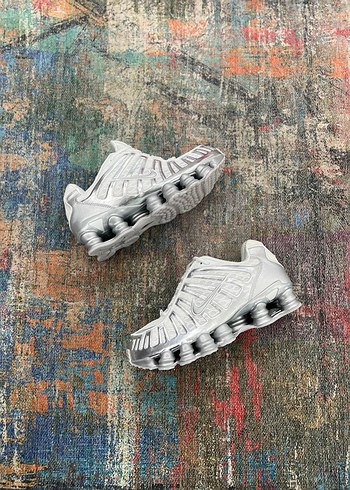 nike shox Gri Beyaz Erkek Spor Ayakkabı - Görsel 6