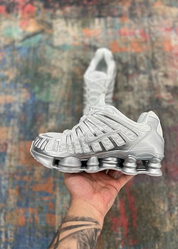 nike shox Gri Beyaz Erkek Spor Ayakkabı - Görsel 5