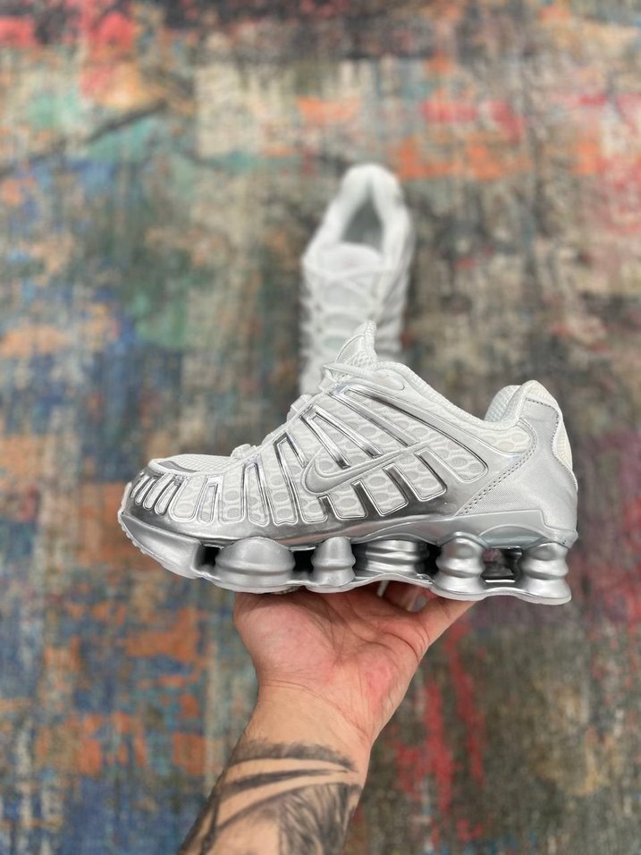 nike shox Gri Beyaz Erkek Spor Ayakkabı - Görsel 5